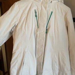 white winter ski coat